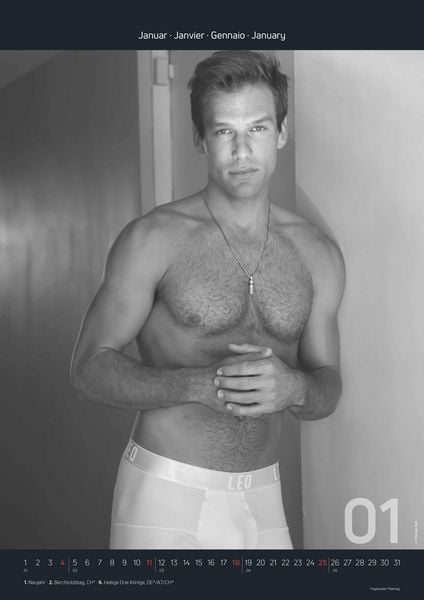 Men 2026 - Bildkalender 29,7x42 cm - Männer - erotischer Kalender - hochwertiger Erotikkalender - schwarz-weiß - Wandplaner - Wandkalender