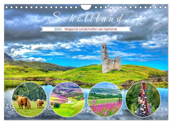 Schottland - Magische Landschaften der Highlands (Wandkalender 2024 DIN A4 quer), CALVENDO Monatskalender