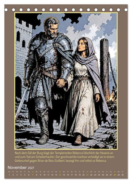Produktbild: Ritter Ivanhoe, Ehre und Schatten (Tischkalender 2027 DIN A5 hoch), CALVENDO Monatskalender