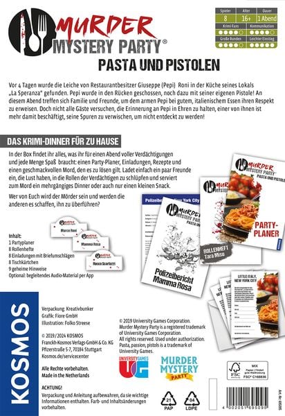 Produktbild: Murder Mystery Party Pasta und Pistolen