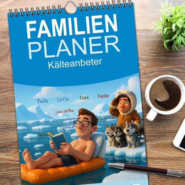 Produktbild: Familienplaner 2026 - K&auml;lteanbeter mit 5 Spalten (Wandkalender, 21 x 45 cm) CALVENDO