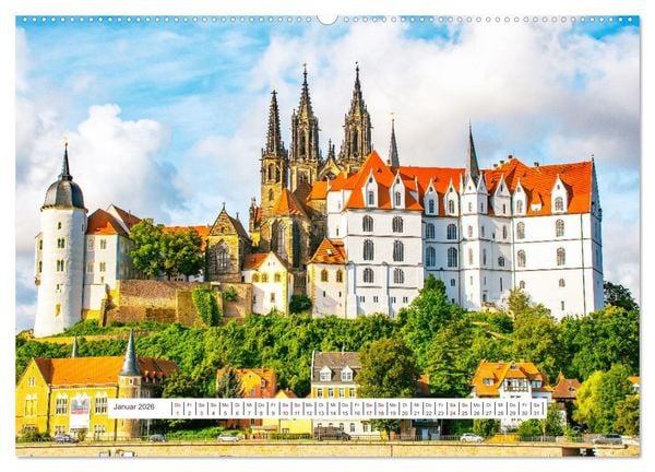 Produktbild: Mei&szlig;en und seine Wahrzeichen (hochwertiger Premium Wandkalender 2026 DIN A2 quer), Kunstdruck in Hochglanz
