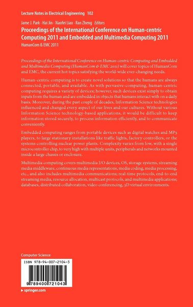Produktbild: Proceedings of the International Conference on Human-centric Computing 2011 and Embedded and Multimedia Computing 2011