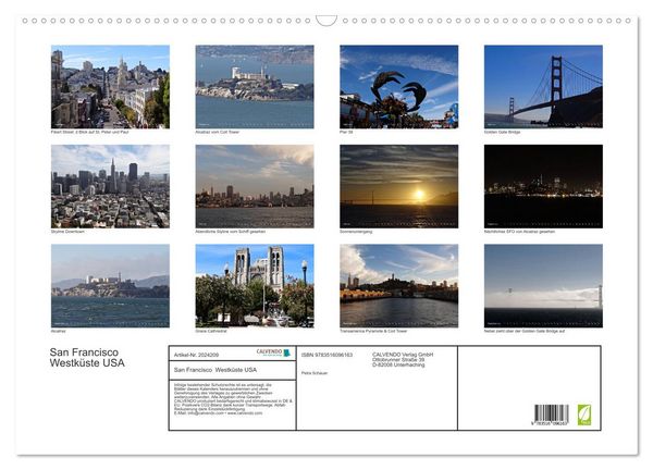 Produktbild: San Francisco Westk&uuml;ste USA (Wandkalender 2026 DIN A2 quer), CALVENDO Monatskalender