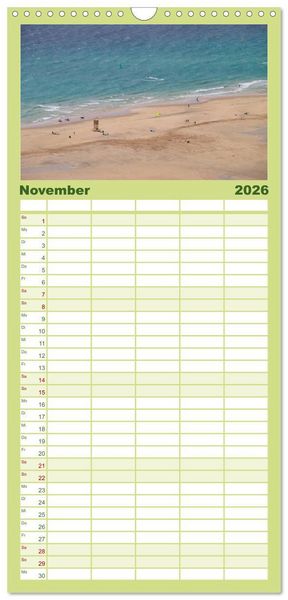 Produktbild: Familienplaner 2026 - Fuerteventura, Insel der Stille mit 5 Spalten (Wandkalender, 21 x 45 cm) CALVENDO