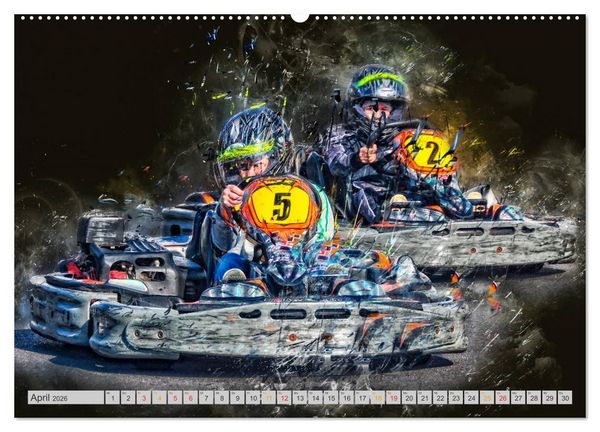 Produktbild: GoKart - extrem cool (Wandkalender 2026 DIN A2 quer), CALVENDO Monatskalender
