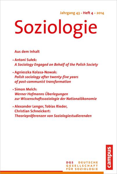 Produktbild: Soziologie 4.2014