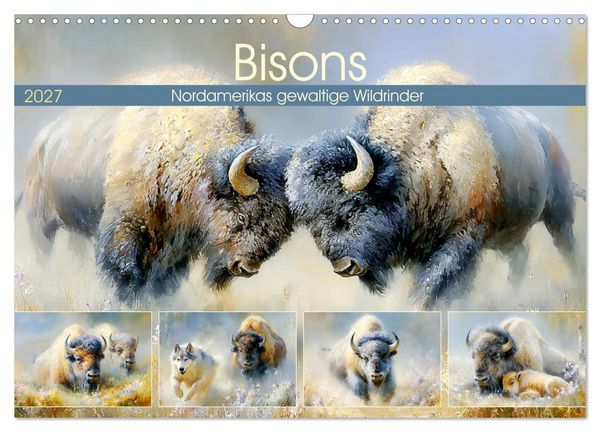 Produktbild: Bisons. Nordamerikas gewaltige Wildrinder (Wandkalender 2027 DIN A3 quer), CALVENDO Monatskalender