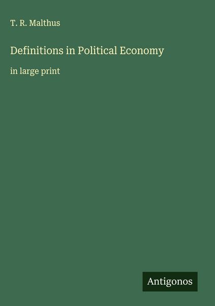 Produktbild: Definitions in Political Economy