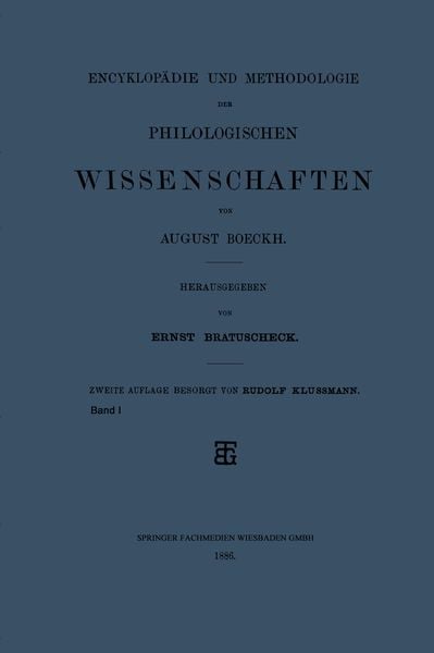 Produktbild: Encyklop&auml;die und Methodologie der Philologischen Wissenschaften