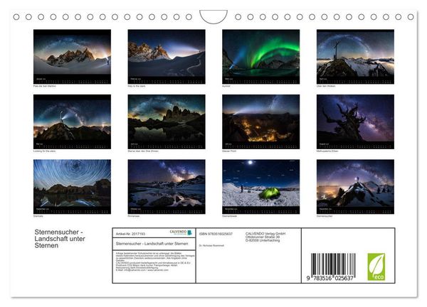 Produktbild: Sternensucher - Landschaft unter Sternen (Wandkalender 2026 DIN A4 quer), CALVENDO Monatskalender