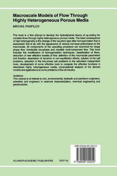 Produktbild: Macroscale Models of Flow Through Highly Heterogeneous Porous Media