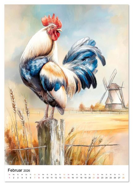 Produktbild: Bauernhof Tiere (Tischkalender 2026 DIN A5 hoch), CALVENDO Monatskalender