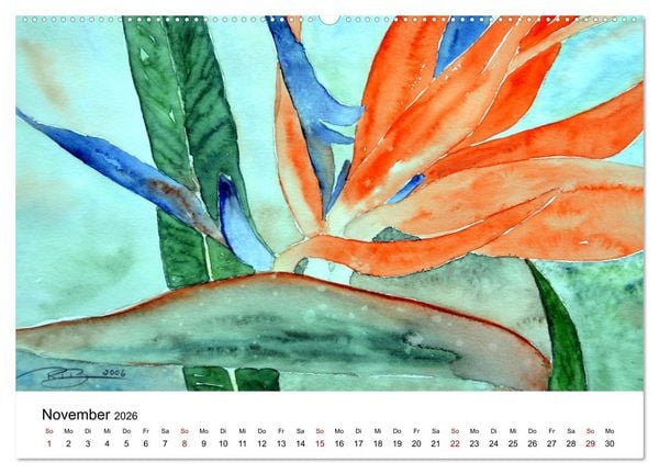 Produktbild: Blumen-Aquarelle (hochwertiger Premium Wandkalender 2026 DIN A2 quer), Kunstdruck in Hochglanz