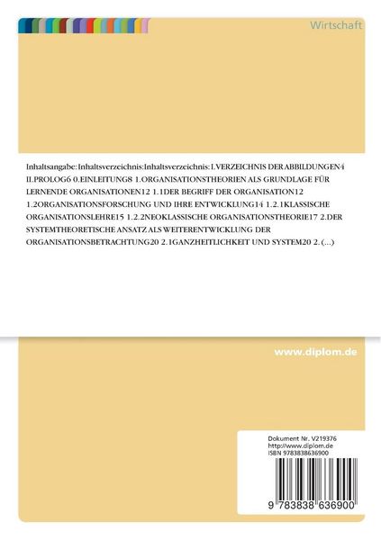Produktbild: Die Lernende Organisation als Grundlage einer entwicklungsf&auml;higen Unternehmung