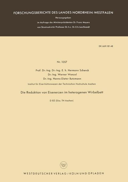 Produktbild: Die Reduktion von Eisenerzen im heterogenen Wirbelbett