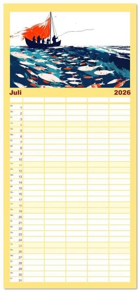 Produktbild: Familienplaner 2026 - F&uuml;hle dich inspiriert und begleitet mit 5 Spalten (Wandkalender, 21 x 45 cm) CALVENDO