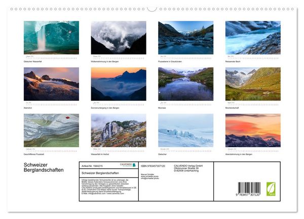Produktbild: Schweizer Berglandschaften (hochwertiger Premium Wandkalender 2026 DIN A2 quer), Kunstdruck in Hochglanz