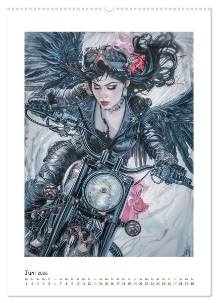 Produktbild: Fahrt ins Abenteuer - Angel-Bikerinnen erkunden die Welt (hochwertiger Premium Wandkalender 2026 DIN A2 hoch), Kunstdruck in Hochglanz