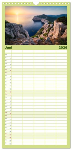 Produktbild: Familienplaner 2026 - Faszinierendes Europa mit 5 Spalten (Wandkalender, 21 x 45 cm) CALVENDO