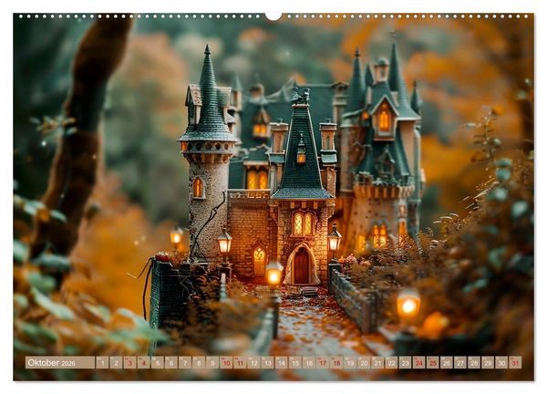 Produktbild: Miniaturwelt Burgen und Schl&ouml;sser (Wandkalender 2026 DIN A2 quer), CALVENDO Monatskalender