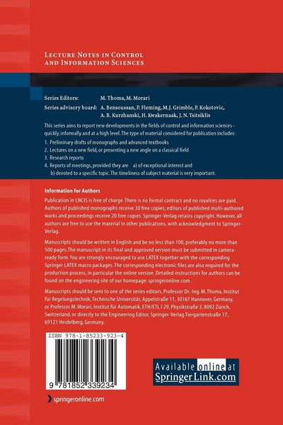 Produktbild: Advanced Topics in Control Systems Theory