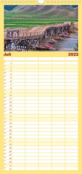 Produktbild: Familienplaner Reise durch Asien - Mongolei (Wandkalender 2022 , 21 cm x 45 cm, hoch)