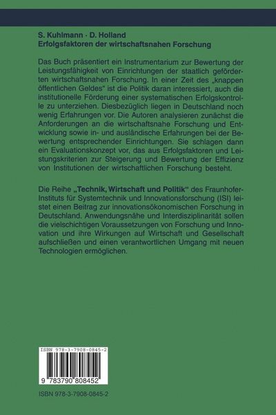 Produktbild: Erfolgsfaktoren der wirtschaftsnahen Forschung
