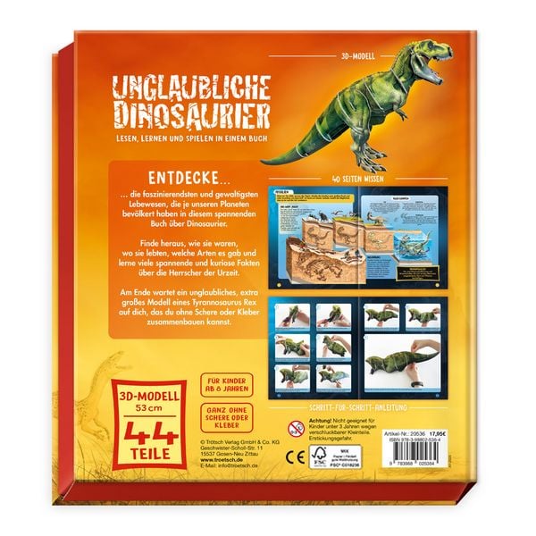 Produktbild: TR&Ouml;TSCH - Box 3D-Steckset Unglaubliche Dinosaurier| Ab 8 Jahren