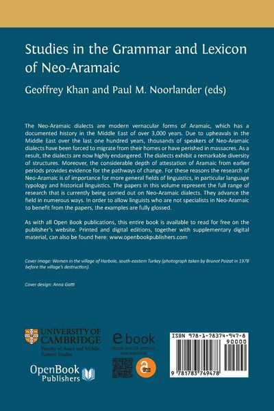 Produktbild: Studies in the Grammar and Lexicon of Neo-Aramaic