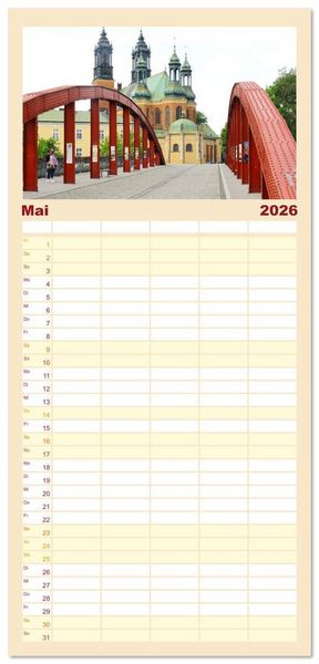 Produktbild: Familienplaner 2026 - Posen - Traumhaftes Reiseziel in Polen mit 5 Spalten (Wandkalender, 21 x 45 cm) CALVENDO