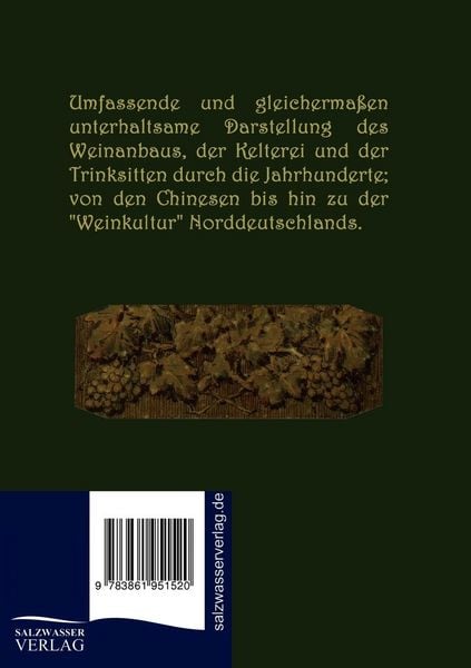 Produktbild: Geschichte des Weins von der Fr&uuml;hzeit bis ins 19. Jahrhundert