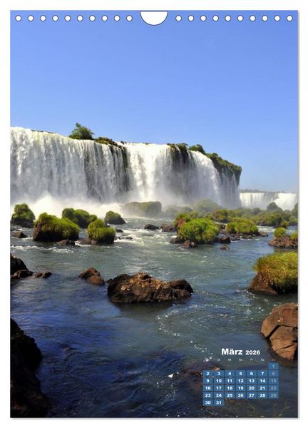 Produktbild: Wasserf&auml;lle S&uuml;damerikas - Iguazu Wasserf&auml;lle (Wandkalender 2026 DIN A4 hoch), CALVENDO Monatskalender