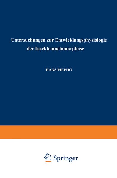 Produktbild: Untersuchungen zur Entwicklungsphysiologie der Insektenmetamorphose