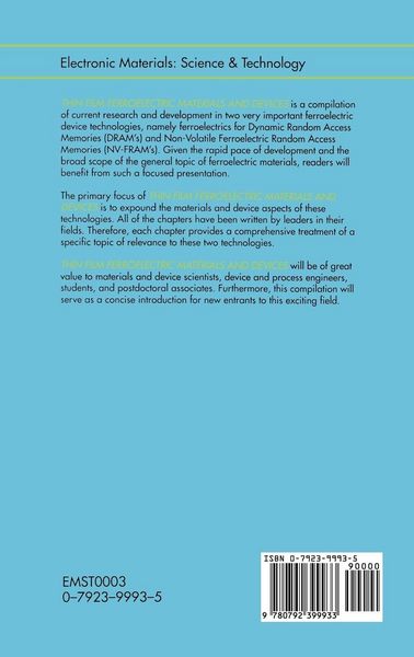 Produktbild: Thin Film Ferroelectric Materials and Devices