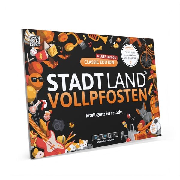 Denkriesen - Stadt Land Vollpfosten® - Classic Edition - "intelligenz ist Relativ." - A4