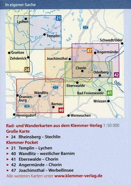 Produktbild: Klemmer Pocket Rad- und Wanderkarte Joachimsthal &ndash; Werbellinsee