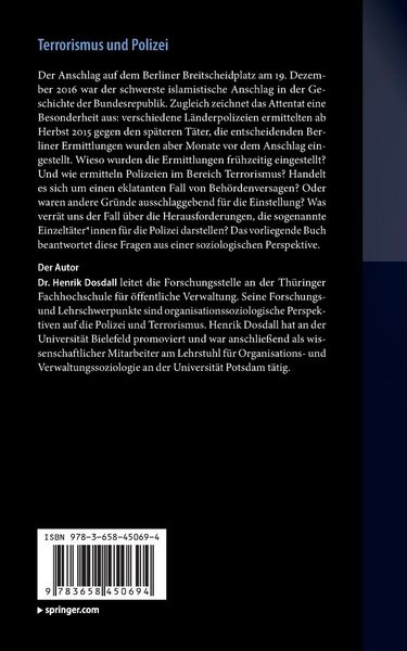 Produktbild: Terrorismus und Polizei