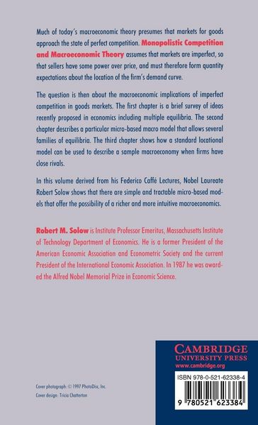 Produktbild: Monopolistic Competition and Macroeconomic Theory