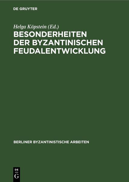 Produktbild: Besonderheiten der Byzantinischen Feudalentwicklung