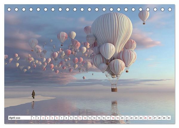 Produktbild: Himmelsmagie in Ballonfarben (Tischkalender 2026 DIN A5 quer), CALVENDO Monatskalender