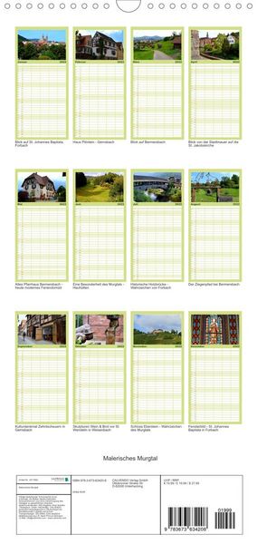 Produktbild: Familienplaner Malerisches Murgtal (Wandkalender 2022 , 21 cm x 45 cm, hoch)