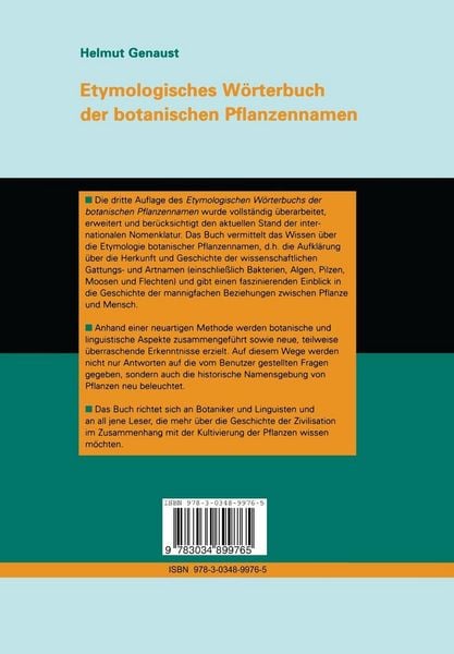 Produktbild: Etymologisches W&ouml;rterbuch der botanischen Pflanzennamen
