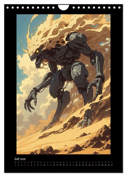 Produktbild: Cybertronic Chaos: Anime-inspirierte KI- Charaktere (Wandkalender 2026 DIN A4 hoch), CALVENDO Monatskalender