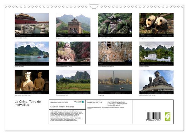 Produktbild: La Chine, Terre de merveilles (Calendrier mural 2026 DIN A3 vertical), CALVENDO calendrier mensuel