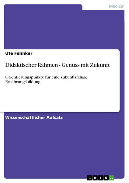 Produktbild: Didaktischer Rahmen - Genuss mit Zukunft