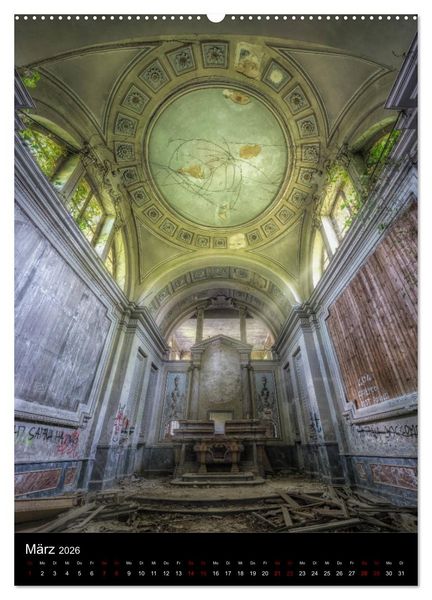 Produktbild: Lost Places - Verlassene Kirchen (hochwertiger Premium Wandkalender 2026 DIN A2 hoch), Kunstdruck in Hochglanz