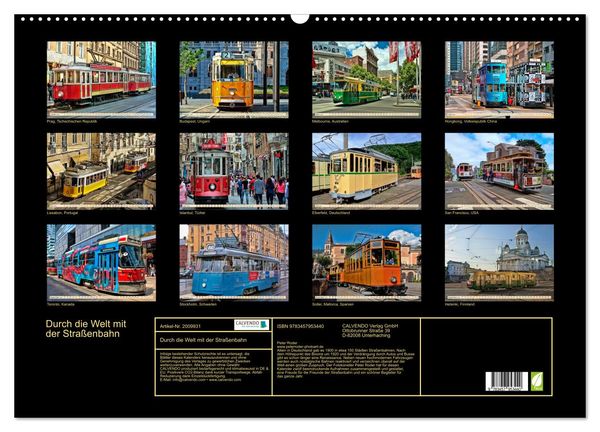 Produktbild: Durch die Welt mit der Stra&szlig;enbahn (Wandkalender 2026 DIN A2 quer), CALVENDO Monatskalender