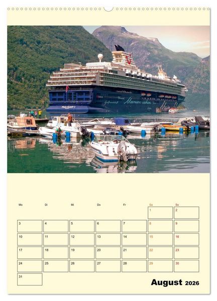 Produktbild: Kreuzfahrtschiffe - die Welt ist dein Ziel (Wandkalender 2026 DIN A2 hoch), CALVENDO Monatskalender