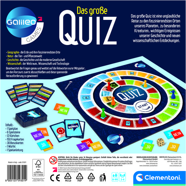 Produktbild: Experimentierset Galileo Das gro&szlig;e Quiz